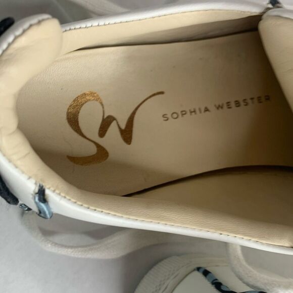 Sophia Webster white leather butterfly trainer sneakers - Picture 10 of 11